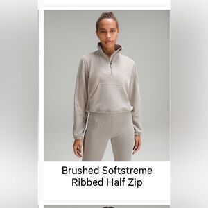 Lululemon Brushed Softstreme ribbed half zip 🍋